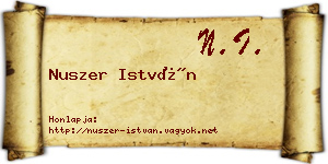 Nuszer István névjegykártya